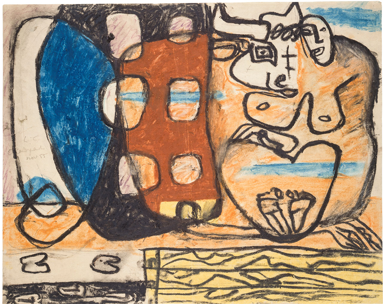 絵画「「知られざるコル」から　女のいるコンポジション」