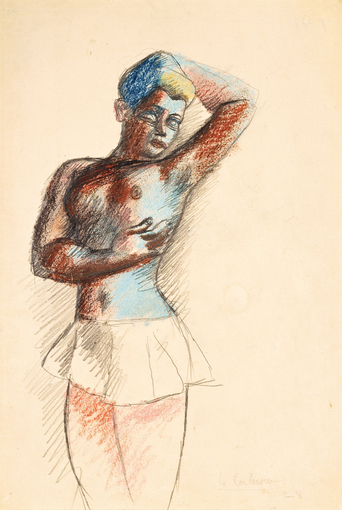 絵画「白いショートスカートの若い娘」