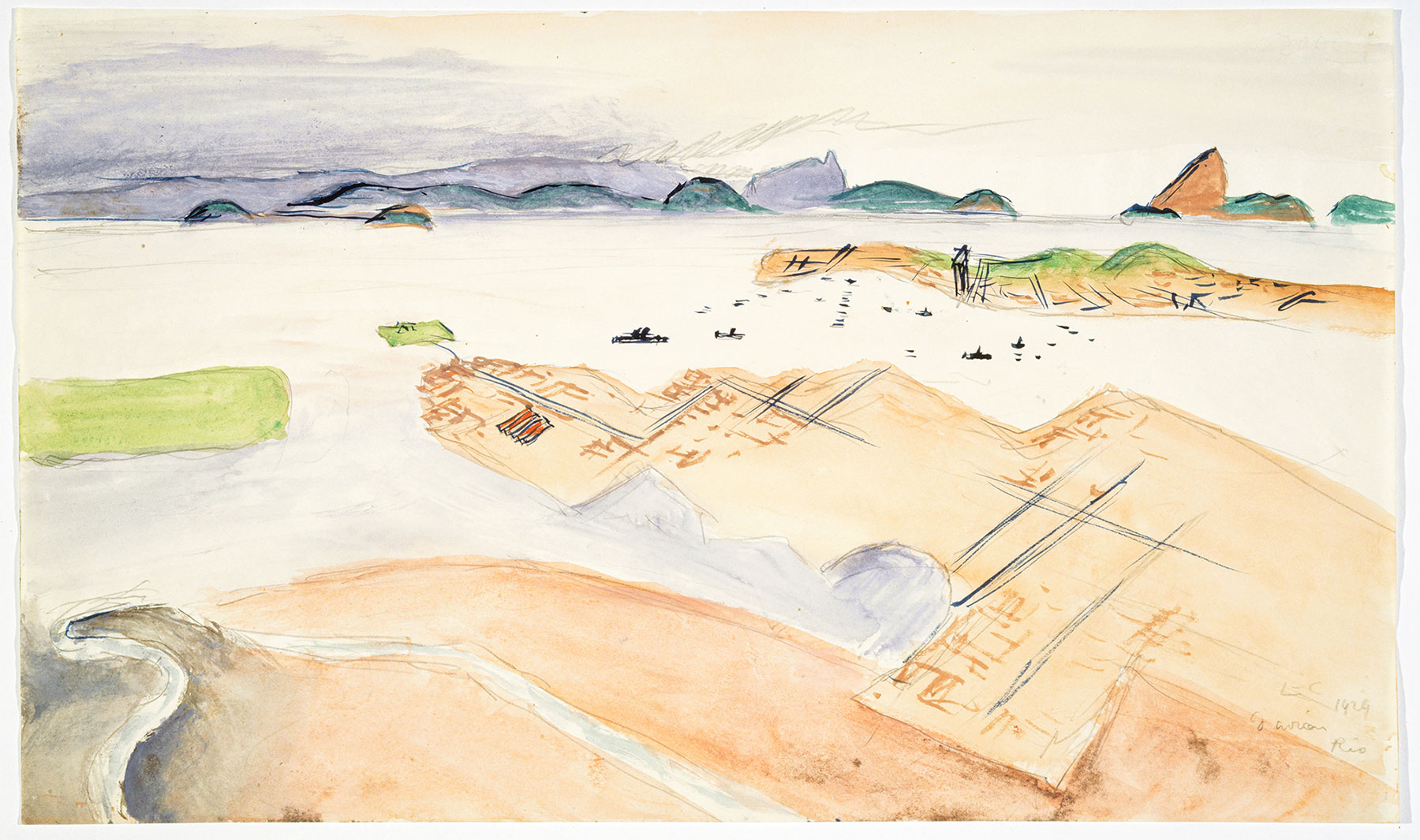 絵画「飛行機からのリオの眺望」