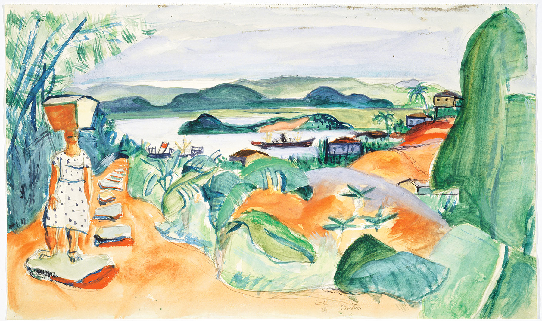 絵画「サントス港」