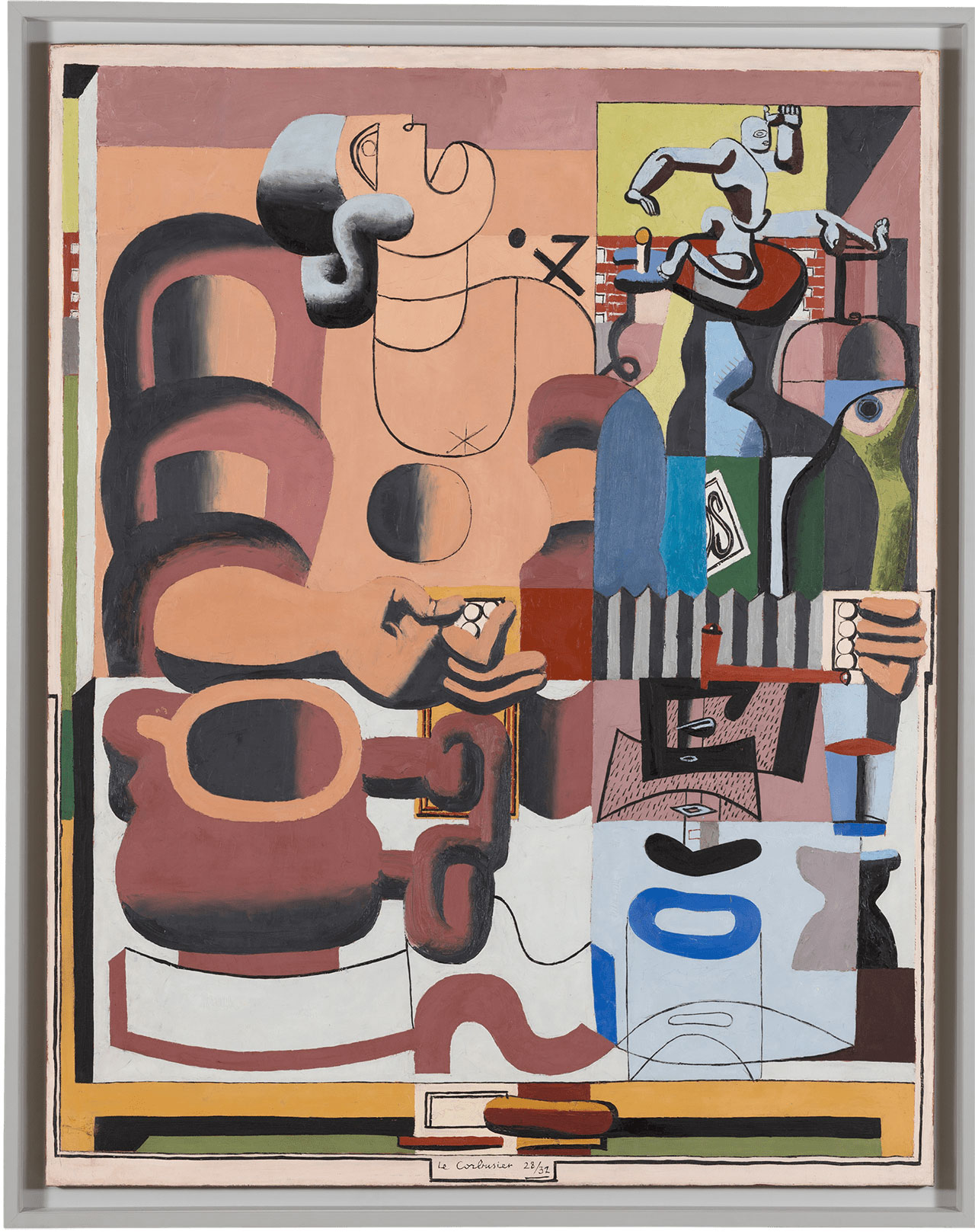 絵画「女性のアコーディオン弾きとオリンピック走者」