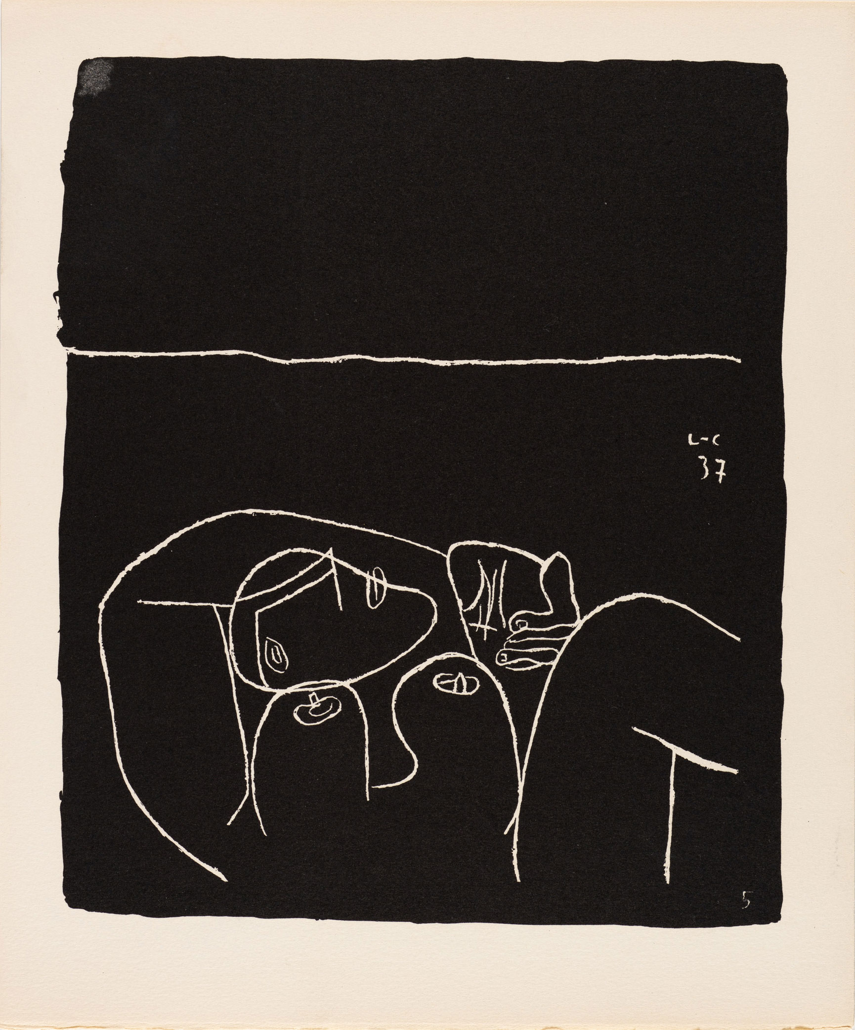 版画「二つの間に」